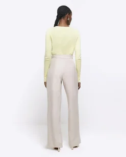 River Island asymmetric waist wide leg trousers< Trousers