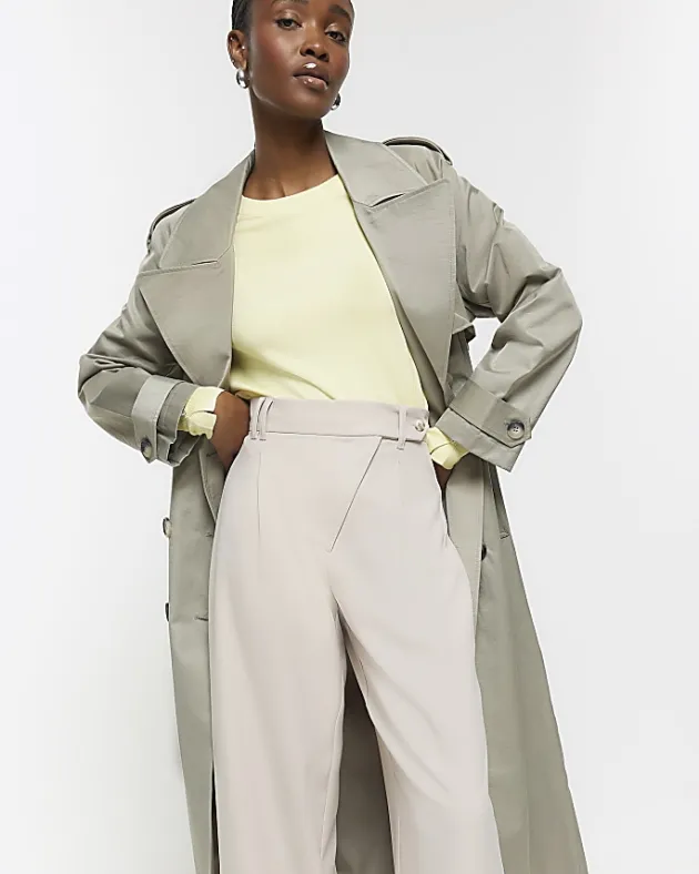 River Island asymmetric waist wide leg trousers< Trousers