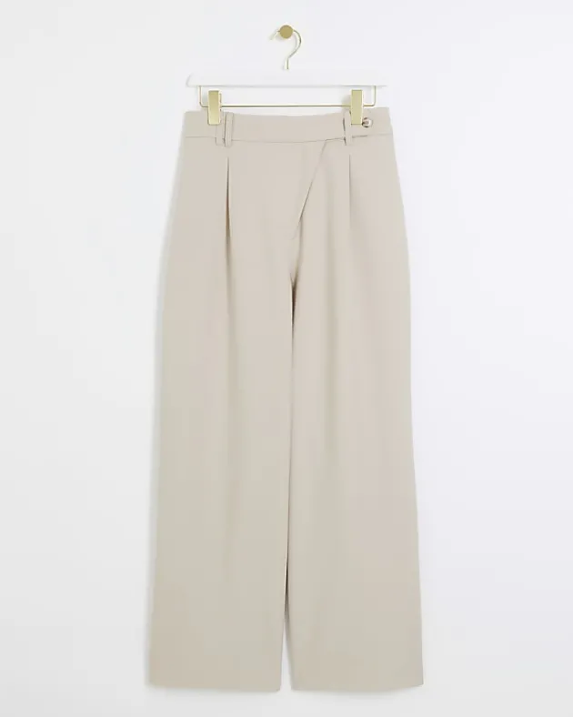 River Island asymmetric waist wide leg trousers< Trousers