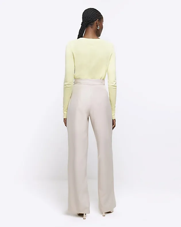 River Island asymmetric waist wide leg trousers< Trousers