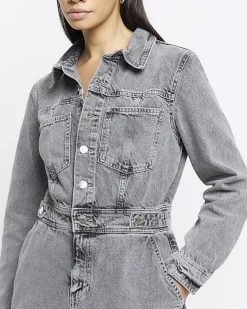 River Island button front denim midi shirt dress< Dresses
