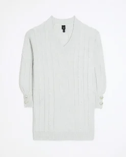 River Island cable knit jumper mini dress< Dresses