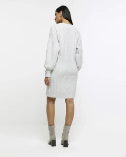 River Island cable knit jumper mini dress< Dresses