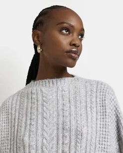 River Island cable knit jumper midi dress< Dresses