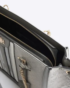 River Island embossed monogram chain tote bag< Bags, Purses & Luggage