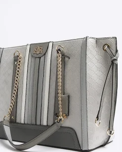 River Island embossed monogram chain tote bag< Bags, Purses & Luggage
