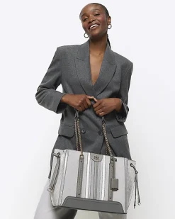 River Island embossed monogram chain tote bag< Bags, Purses & Luggage
