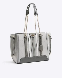 River Island embossed monogram chain tote bag< Bags, Purses & Luggage