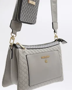 River Island embossed RI cross body bag< Bags, Purses & Luggage