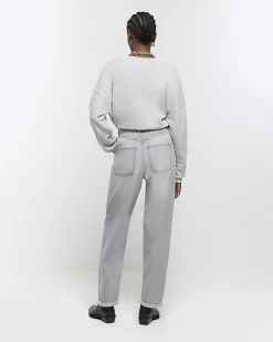 River Island high waisted belted tapered jeans< Jeans