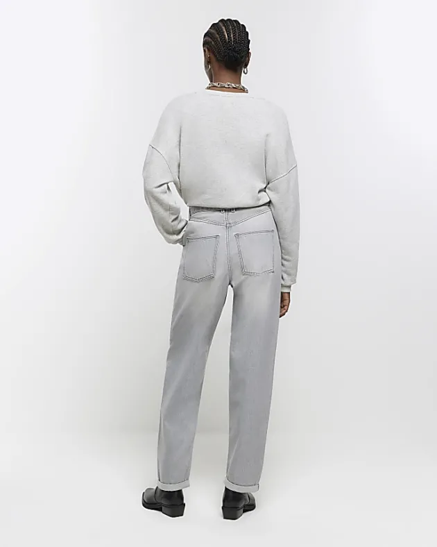 River Island high waisted belted tapered jeans< Jeans