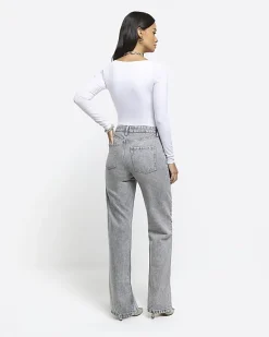 River Island high waisted relaxed straight fit jeans< Jeans
