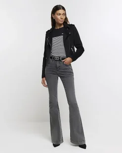 River Island high waisted tummy hold flared jeans< Jeans