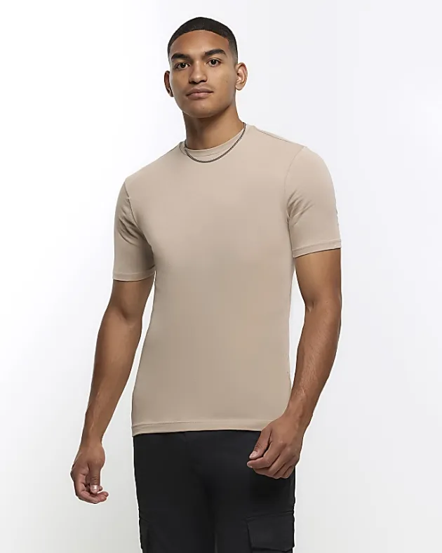 River Island Grey multipack of 5 muscle fit t-shirts< Essentials