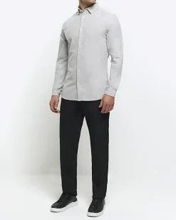 River Island muscle fit oxford smart shirt< Shirts