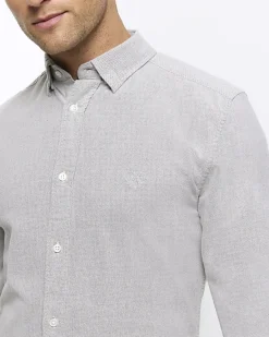 River Island muscle fit oxford smart shirt< Shirts