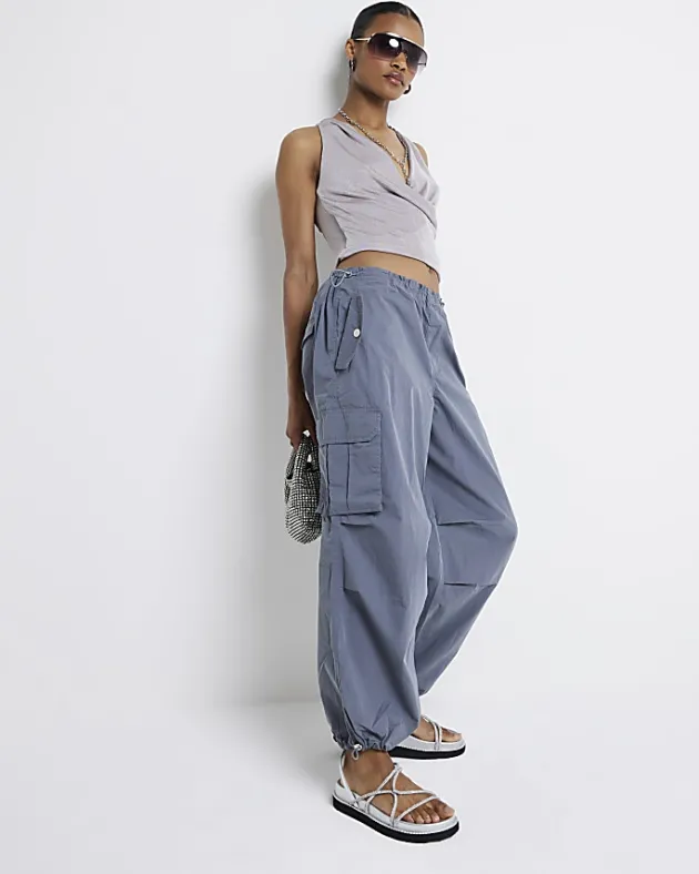 River Island parachute cargo trousers< Trousers