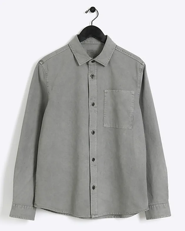 River Island regular fit chest pocket shirt< Shirts