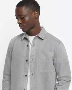 River Island regular fit chest pocket shirt< Shirts