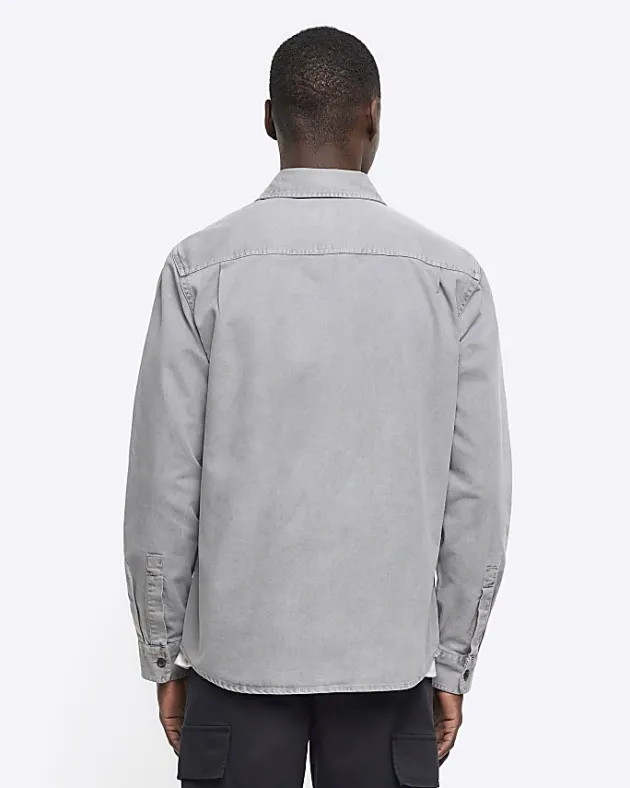 River Island regular fit chest pocket shirt< Shirts
