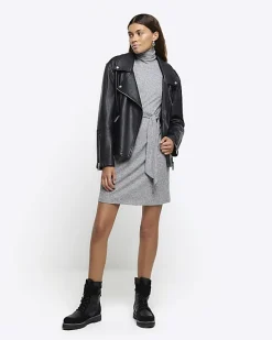 River Island rib belted jumper mini dress< Dresses