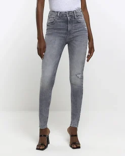 River Island ripped high waisted super skinny jeans< Jeans
