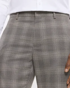 River Island slim fit check suit trousers< Big & Tall