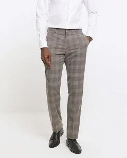 River Island slim fit check suit trousers< Big & Tall