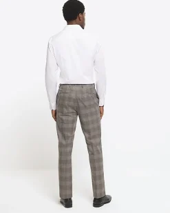 River Island slim fit check suit trousers< Big & Tall