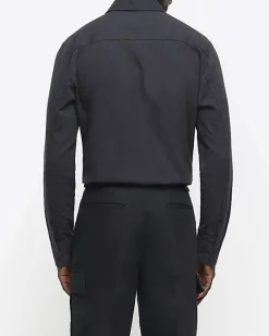 River Island Slim Fit Flannel Smart Shirt< Shirts
