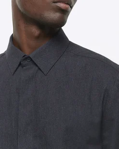 River Island Slim Fit Flannel Smart Shirt< Shirts