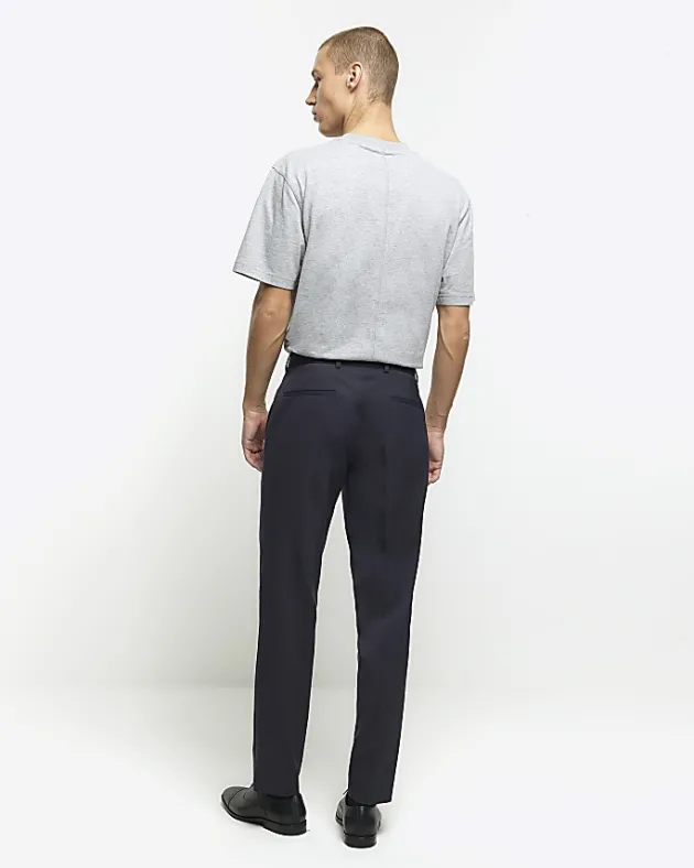 River Island slim fit herringbone suit trousers< Suits