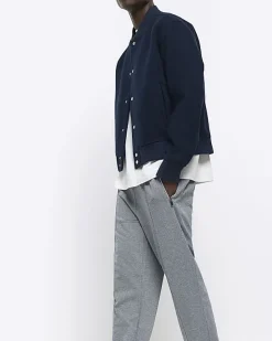 River Island slim fit smart herringbone joggers< Joggers