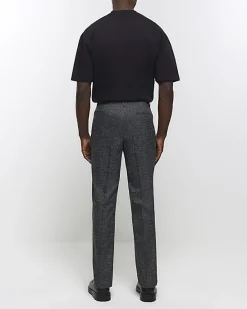 River Island slim fit textured smart trousers< Trousers