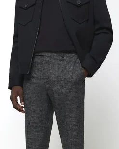 River Island slim fit textured smart trousers< Trousers