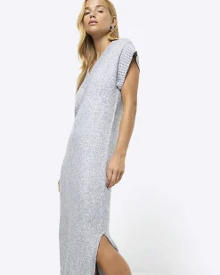 River Island split hem jumper midi dress< Dresses
