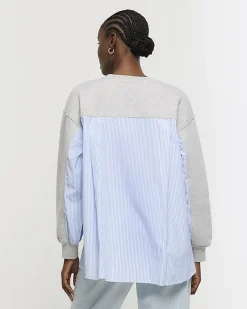 River Island stripe hybrid sweatshirt< Loungewear