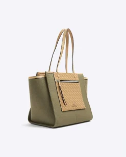 River Island canvas embossed RI shopper bag< Bags, Purses & Luggage