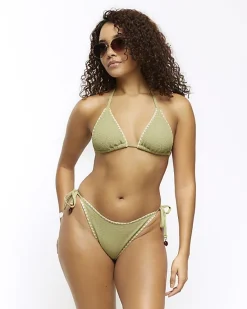 River Island crinkle stitch triangle bikini top< Swimwear & Beachwear