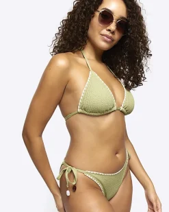 River Island crinkle tie side bikini bottoms< Swimwear & Beachwear