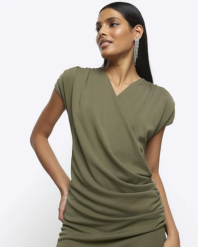 River Island drape wrap bodycon mini dress< Dresses
