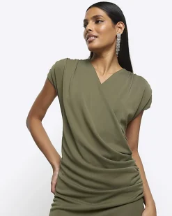 River Island drape wrap bodycon mini dress< Dresses