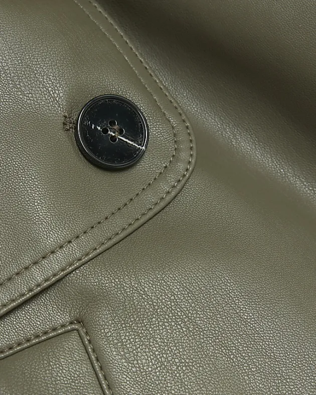 River Island faux leather crop trench coat< Coats & Jackets