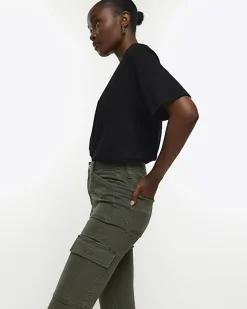 River Island high waisted skinny cargo jeggings< Jeans