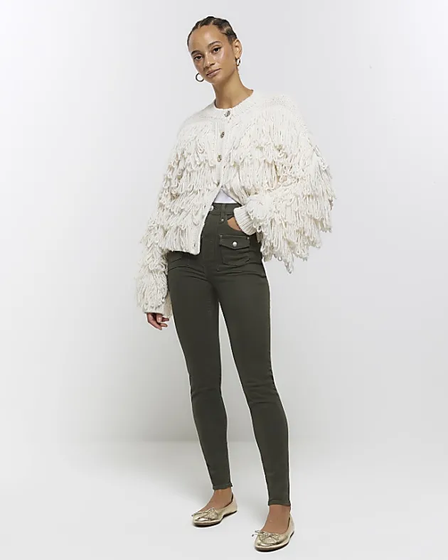 River Island high waisted skinny cargo jeans< Jeans
