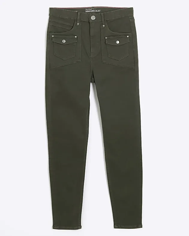 River Island high waisted skinny cargo jeans< Jeans