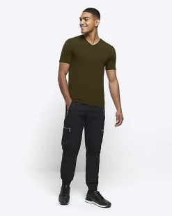 River Island muscle fit V neck t-shirt< Essentials
