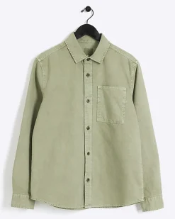 River Island regular fit chest pocket shirt< Shirts