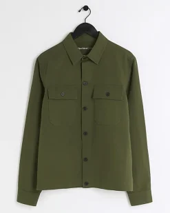 River Island regular fit linen blend smart overshirt< Shirts
