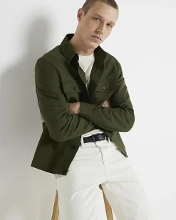 River Island regular fit linen blend smart overshirt< Shirts